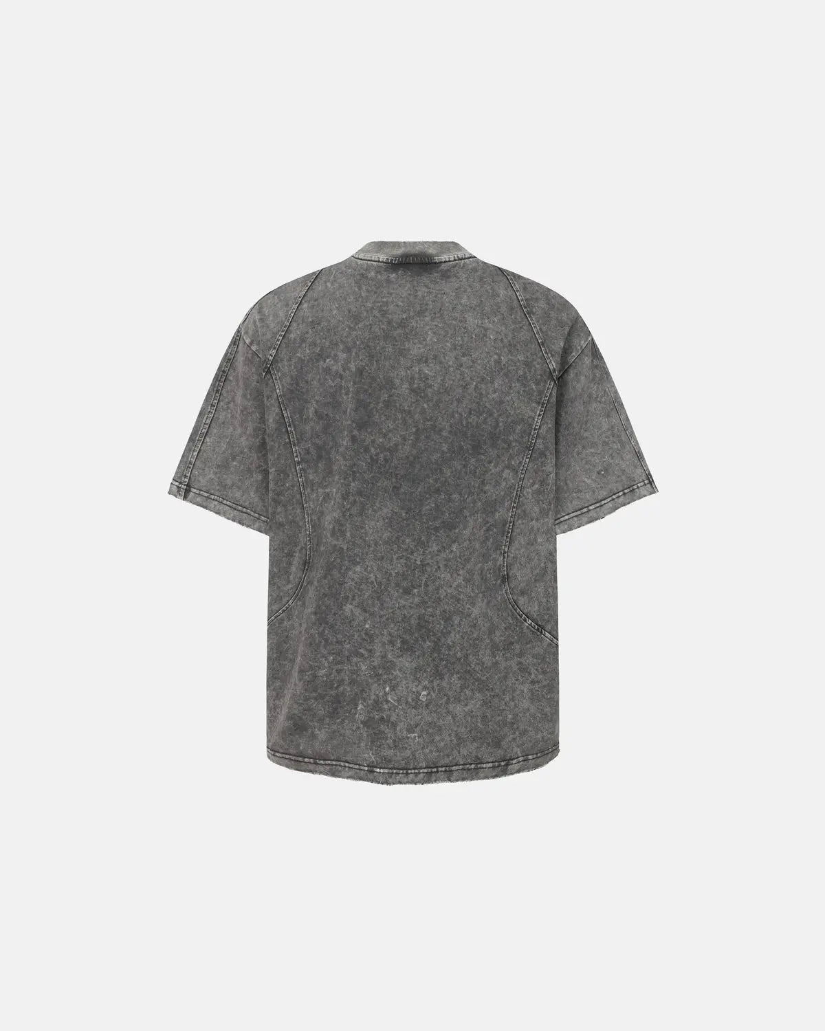 Distressed washed zip sleeve T-shirt by INFLATION, featuring a casual streetwear style with a faded, worn-in look.