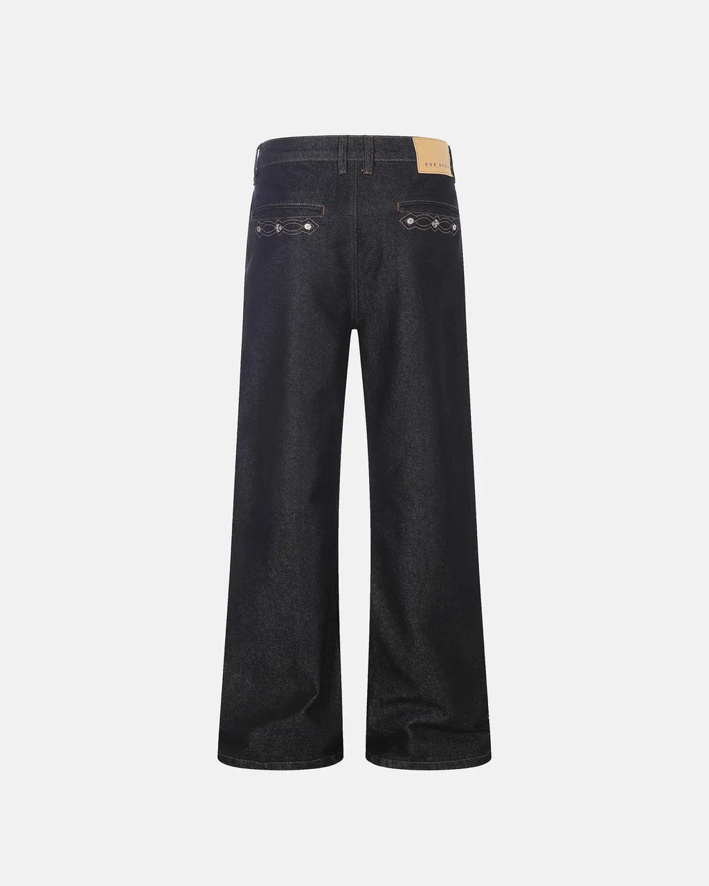Vintage embroidered bootcut jeans by INFLATION, featuring detailed embroidery and classic denim styling.
