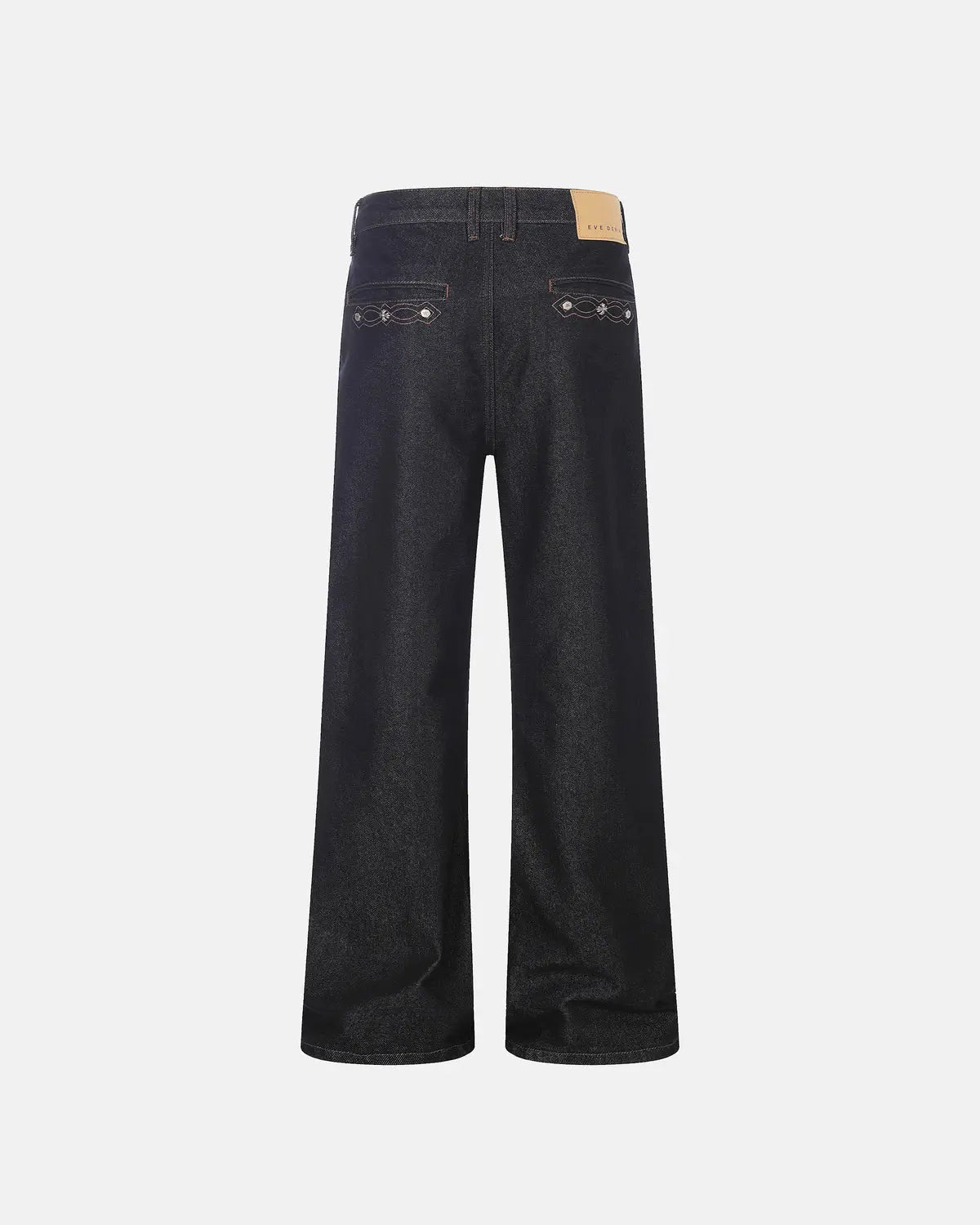 Vintage embroidered bootcut jeans by INFLATION, featuring detailed embroidery and classic denim styling.
