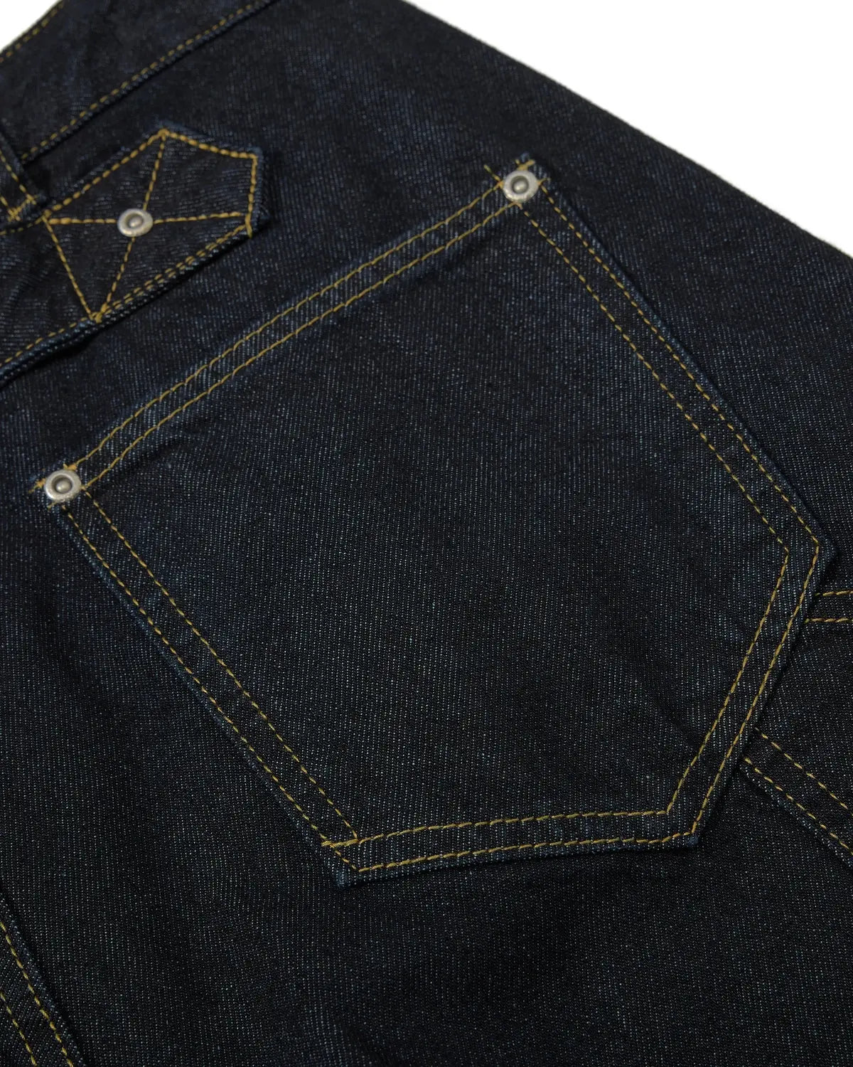 Deconstructed wide-leg longline jorts by INFLATION, featuring distressed denim and a relaxed, oversized fit.