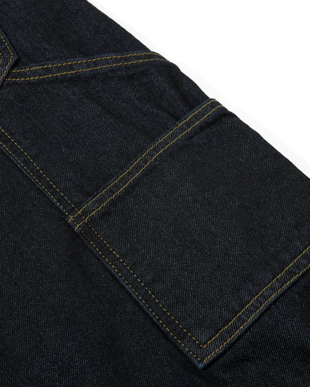 Deconstructed wide-leg longline jorts from INFLATION Streetwear featuring distressed denim and extended length.