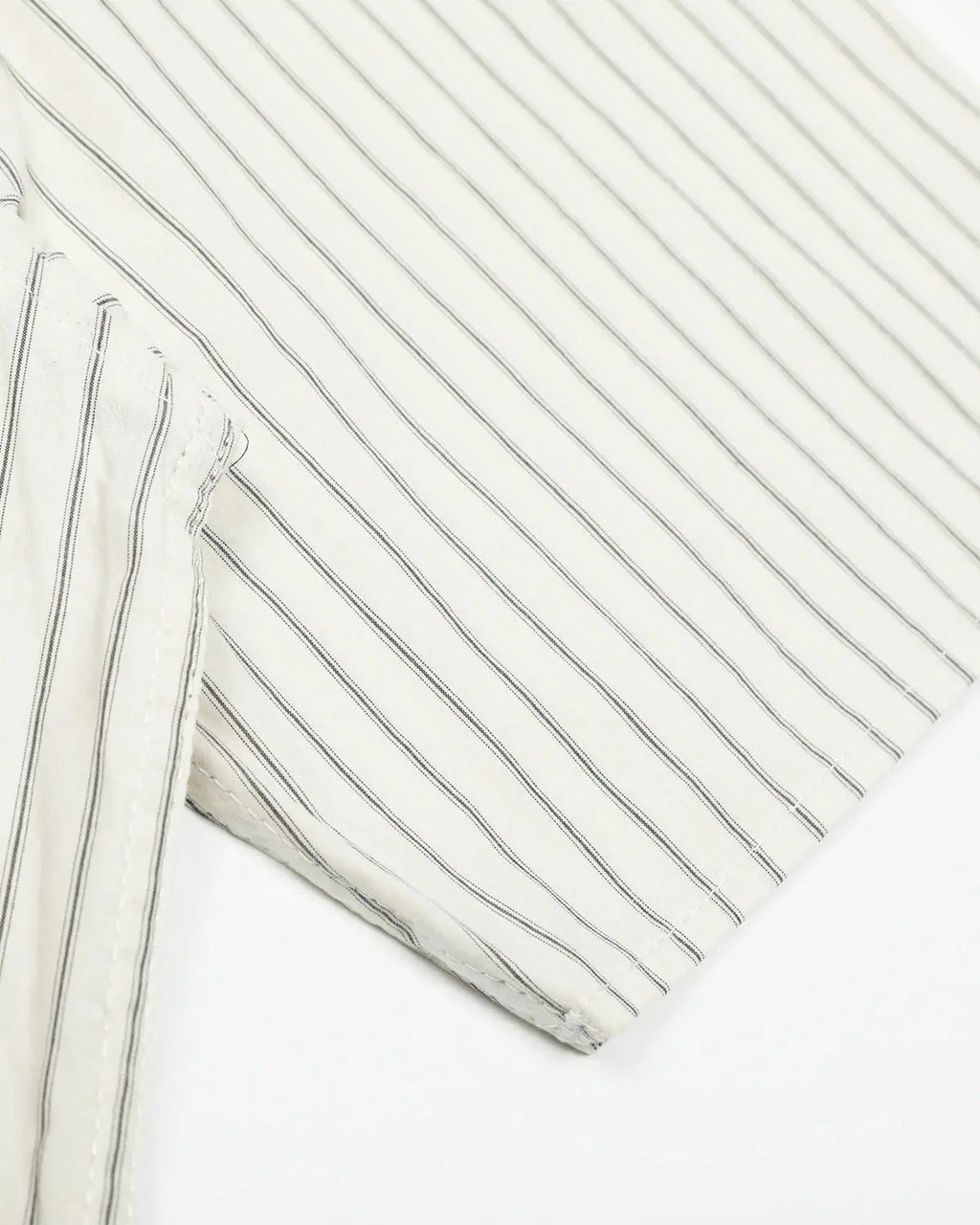 Inflation Streetwear striped embroidered short-sleeve shirt with colorful horizontal stripes and detailed embroidery on the chest.