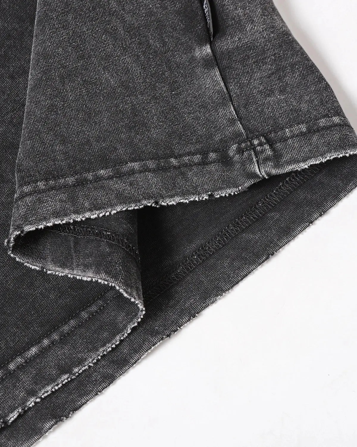 Distressed washed zip sleeve t-shirt by INFLATION with a casual fit and unique design, featuring a front zipper and worn-in style.