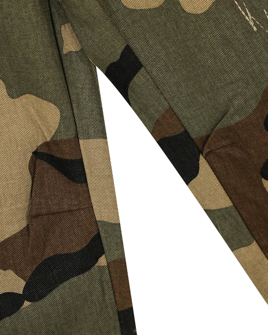 Inflation Camo Cargo Longline Shorts featuring a camouflage print, long fit, and multiple cargo pockets for a streetwear style.