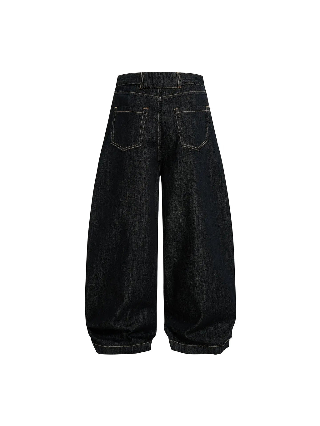 Black buttons-up barrel baggy jeans by INFLATION Streetwear featuring a relaxed fit and stylish design.