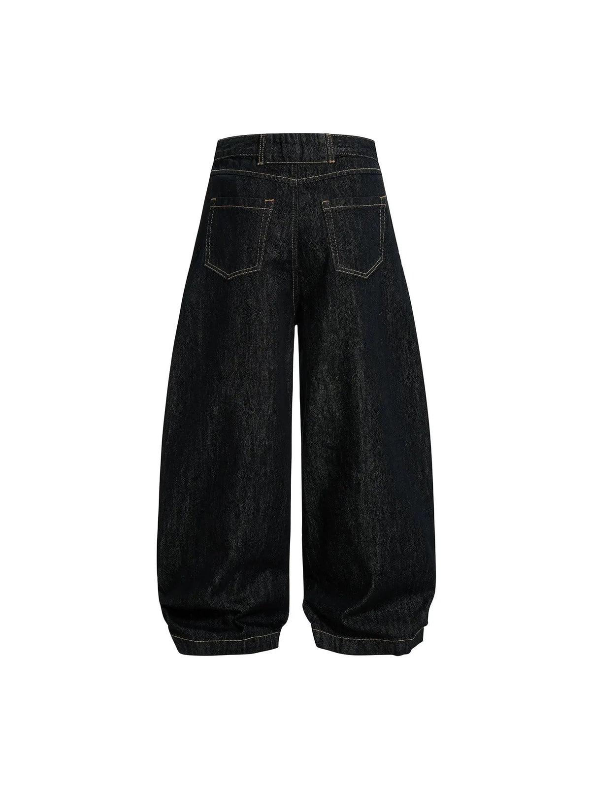 Black buttons-up barrel baggy jeans by INFLATION Streetwear featuring a relaxed fit and stylish design.