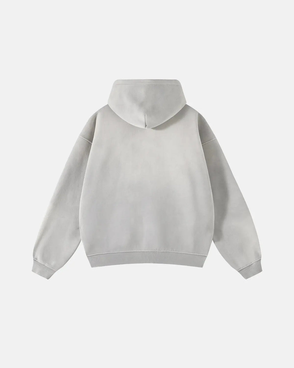 Acid washed distressed fleece zip-up hoodie by INFLATION, featuring a casual fit and hood with distressed detailing and front zipper.