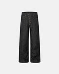 Raw baggy jeans with button fly from Inflation Streetwear, featuring a relaxed fit, classic denim wash, and casual streetwear style.