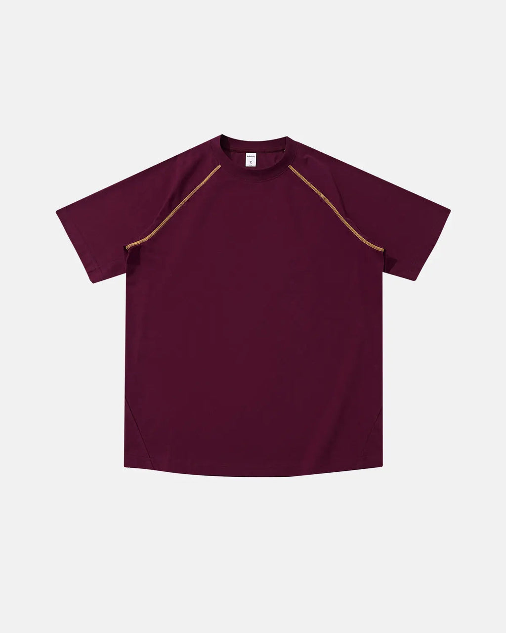 Inflation streetwear contrast stitching stretch T-shirt in black with colorful stitch details, casual fit and modern style.