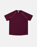 Inflation Streetwear contrast stitching stretch T-shirt featuring bold color accents and a fitted casual design.