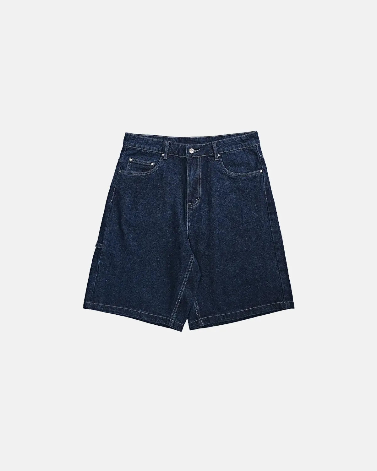 INFLATION Vintage Straight Washed Jorts, denim pants with a relaxed fit and distressed wash, casual summer fashion for men.