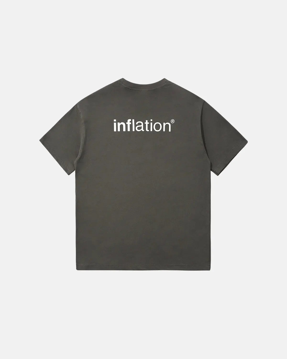 Inflation Streetwear heavyweight cotton T-shirt in black, featuring a relaxed fit and classic crew neckline.