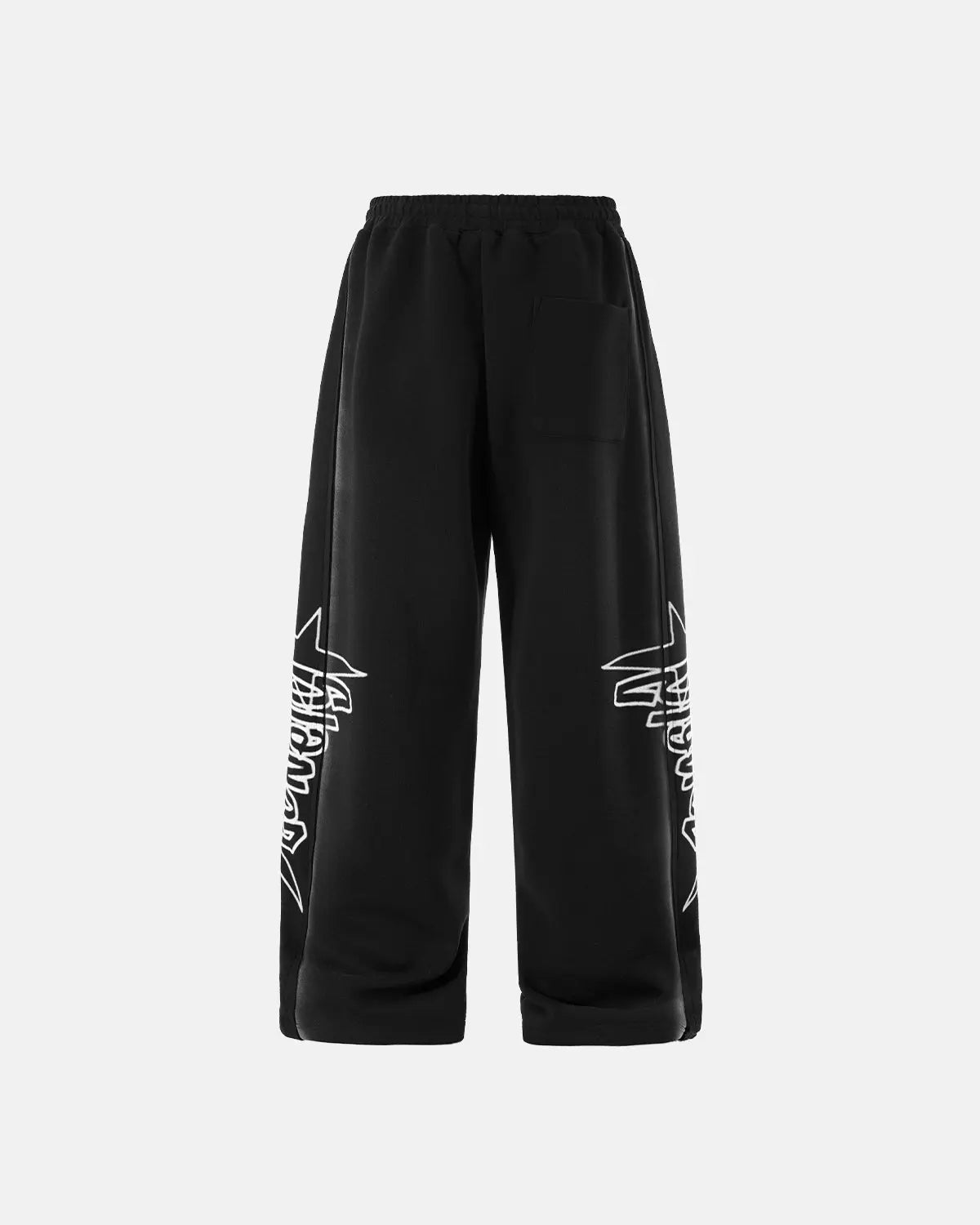 Inflation Stitching Spray-Painted Graffiti Sweatpant featuring bold graffiti design and relaxed streetwear fit.