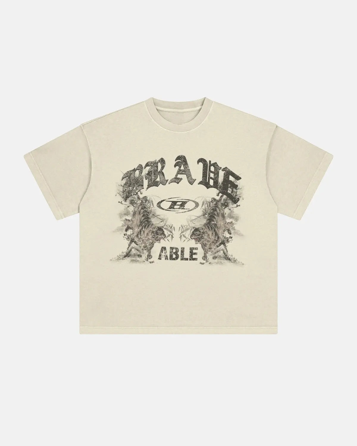 Oversized vintage-style graphic washed T-shirt by INFLATION, featuring a relaxed fit and worn-in streetwear aesthetic.
