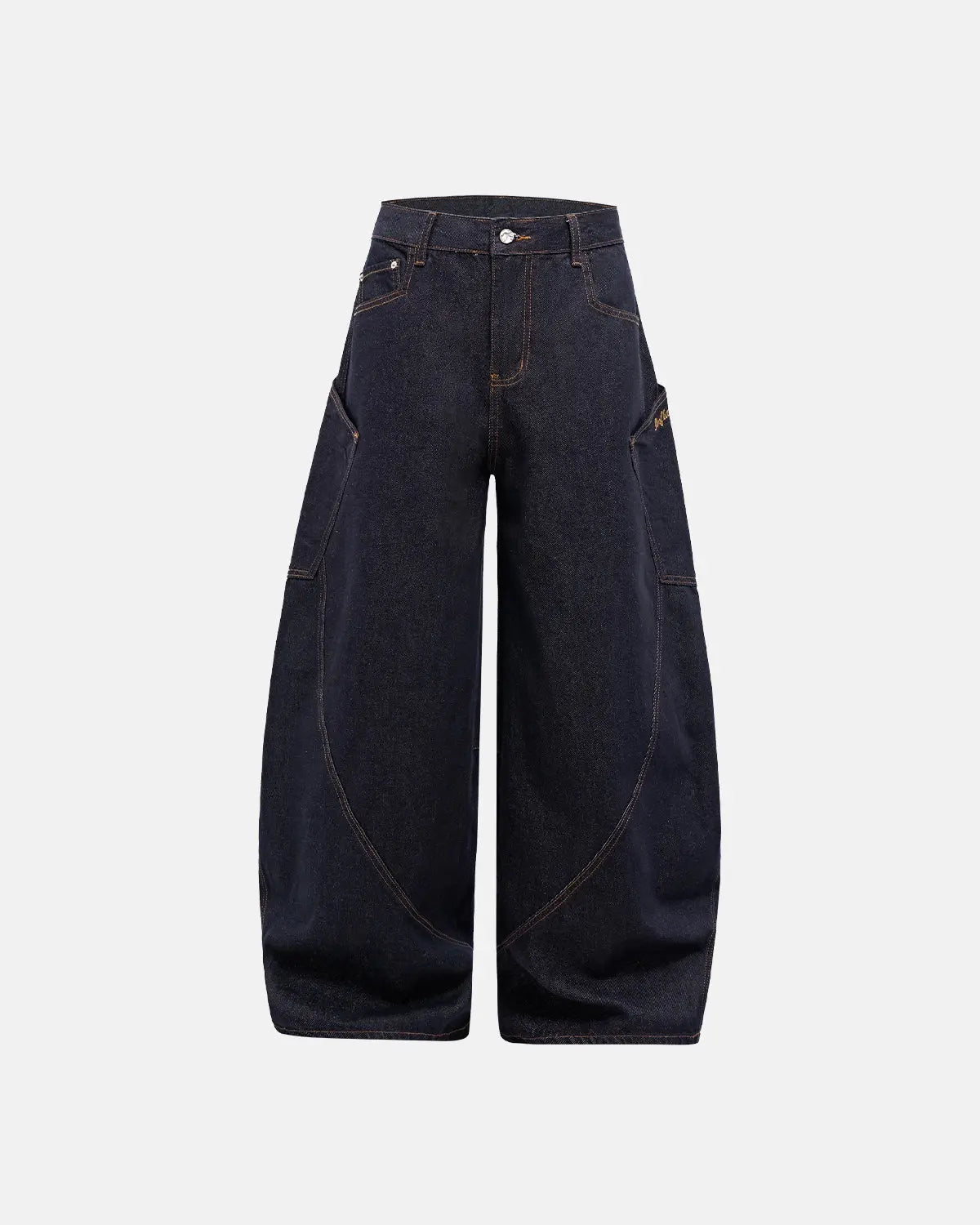 Inflation Super Raw Barrel Jeans featuring a distressed raw denim look and streetwear style, casual fit, and classic blue wash.