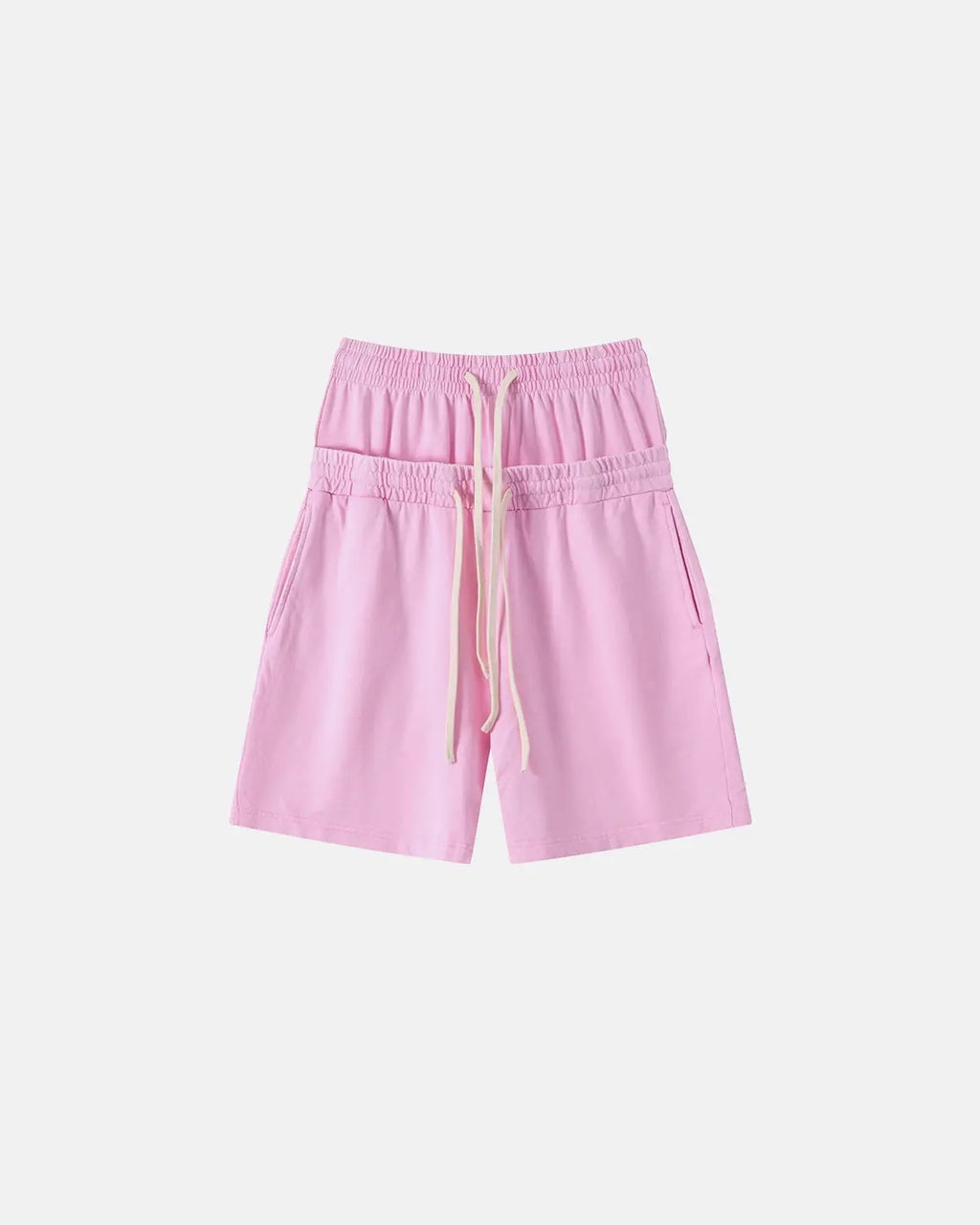 Inflation Streetwear double waist acid wash sweat shorts with relaxed fit and stylish design, displayed flat in the image.
