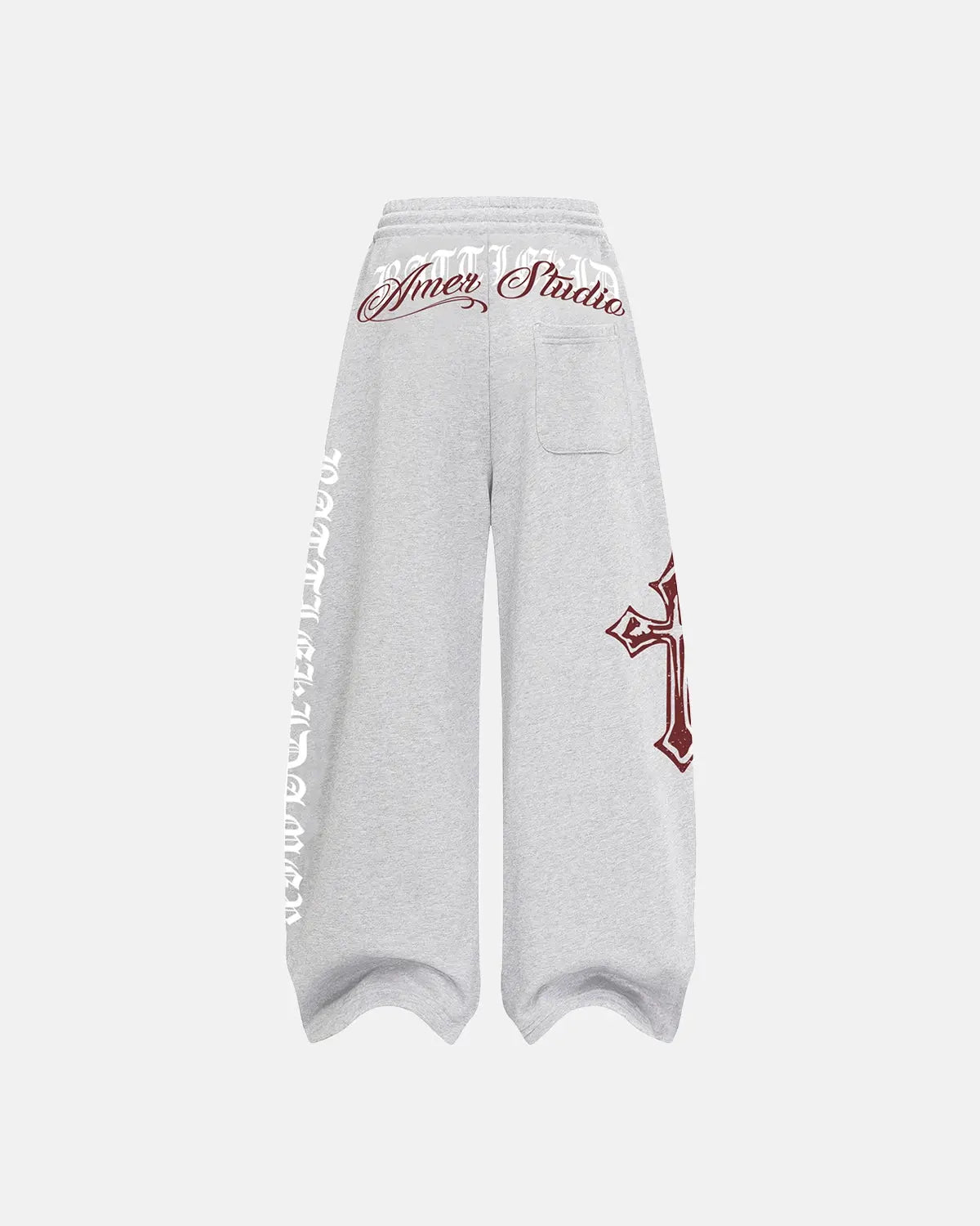 Inflation Cross Print Baggy Sweatpants with bold graphic design, relaxed fit, and comfortable fabric for streetwear style.