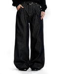 Raw baggy jeans with contrast stitching and distressed details from Inflation Streetwear, showcasing relaxed fit and casual style.