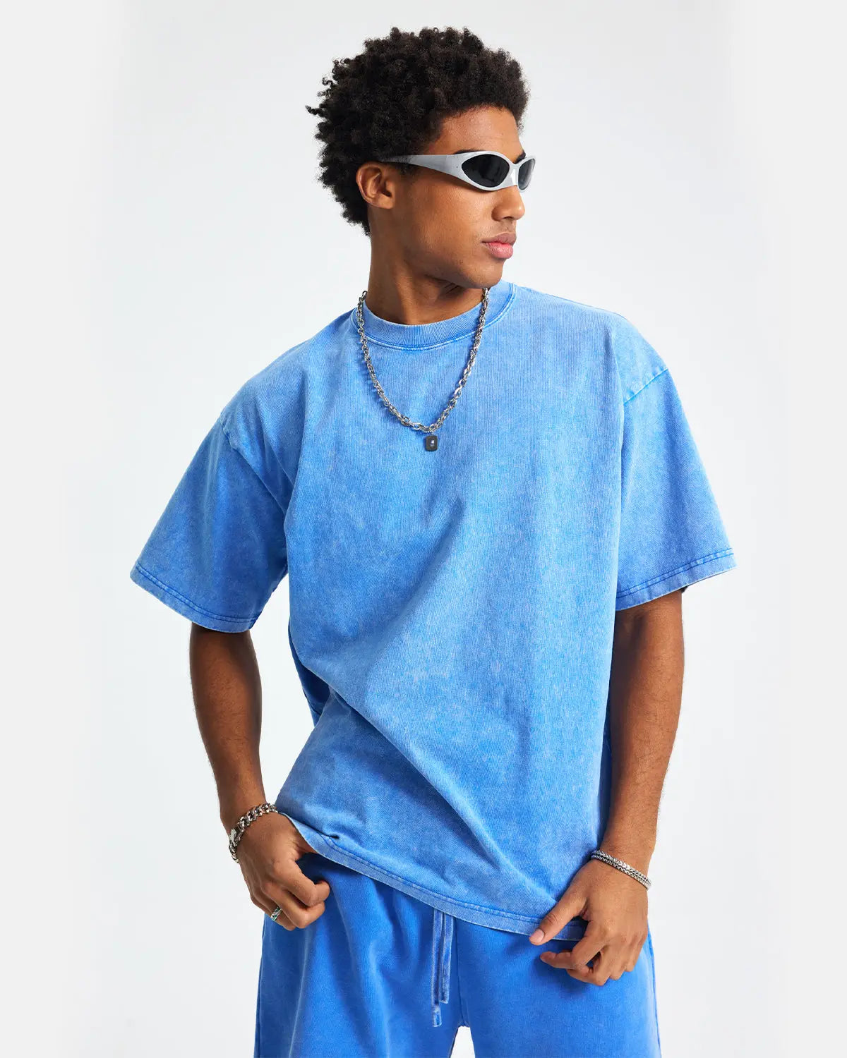 Inflation Streetwear Snow Washed Oversized T-Shirt with a relaxed fit, soft fabric, and subtle textured finish.