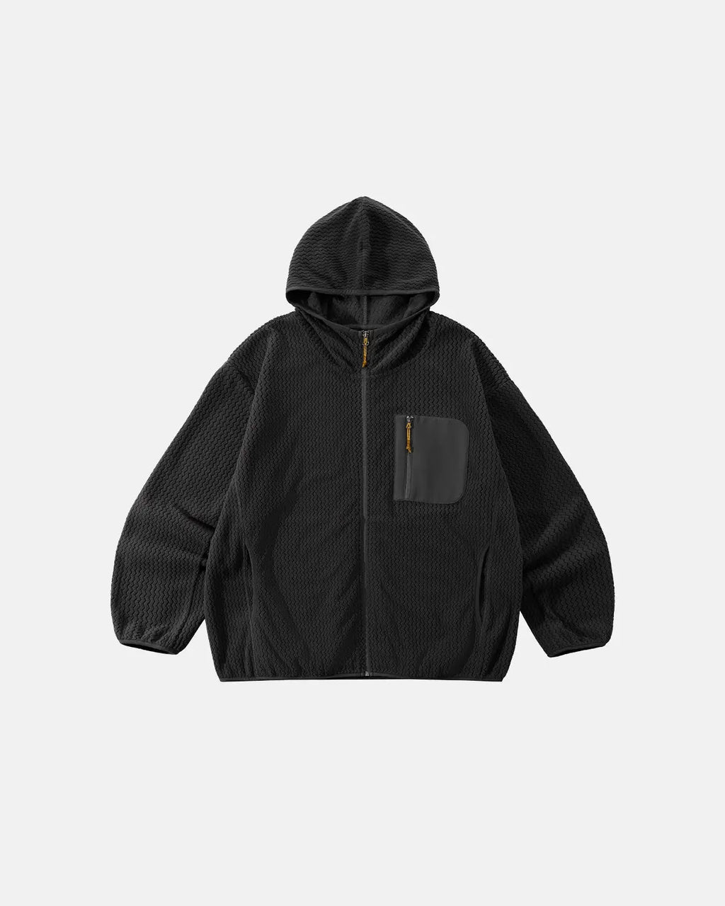 Lightweight Wave Fleece Zip-Up Jacket by INFLATION, stylish streetwear with a soft fleece fabric and full front zipper.