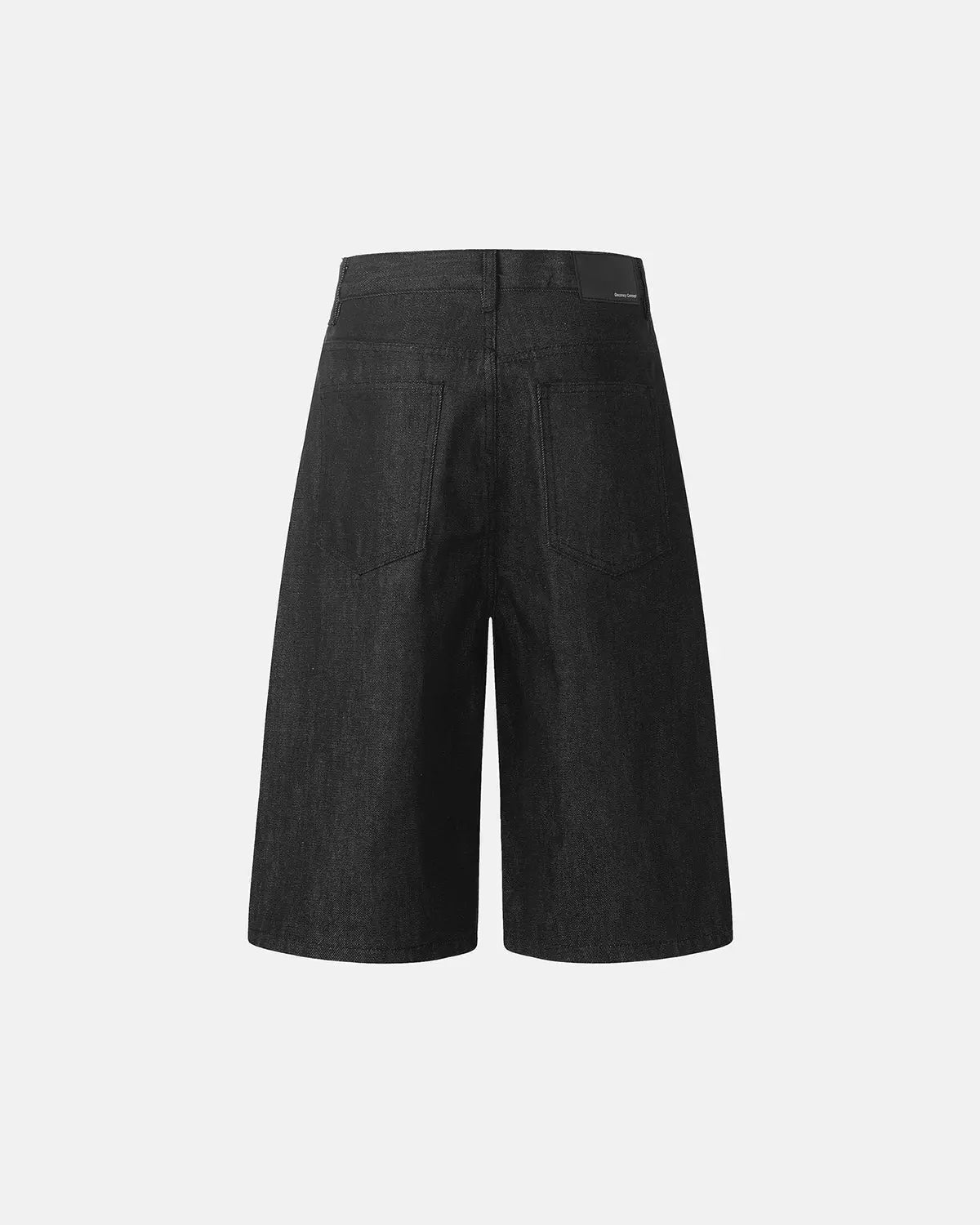 Inflation Streetwear button detail baggy denim jorts, casual pants with distressed denim and button accents, styled for street fashion.