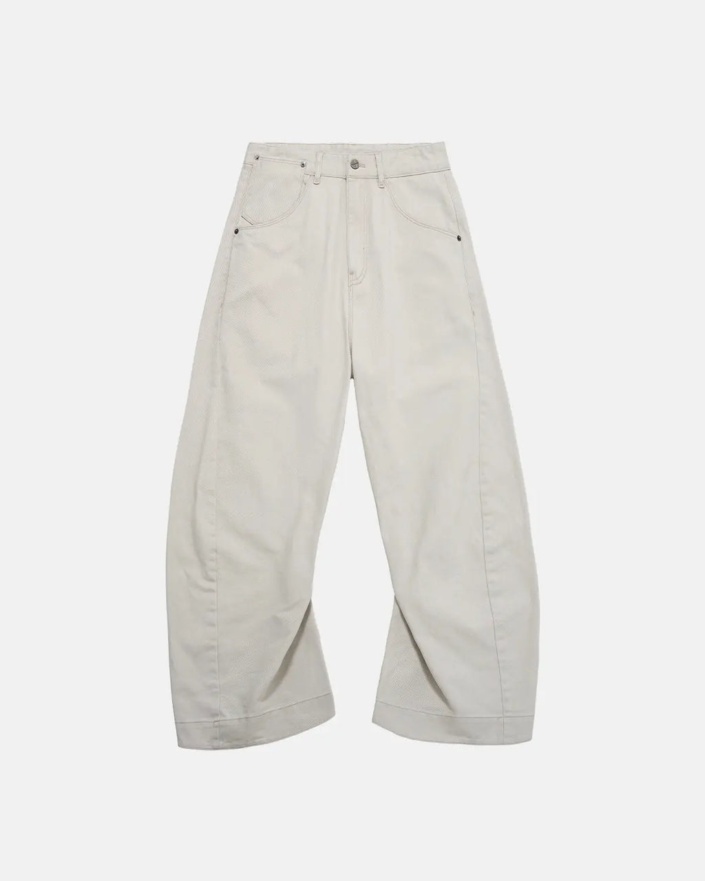 Inflation Stitching Flare Baggy Jeans with prominent stitching details, relaxed fit, and streetwear style.