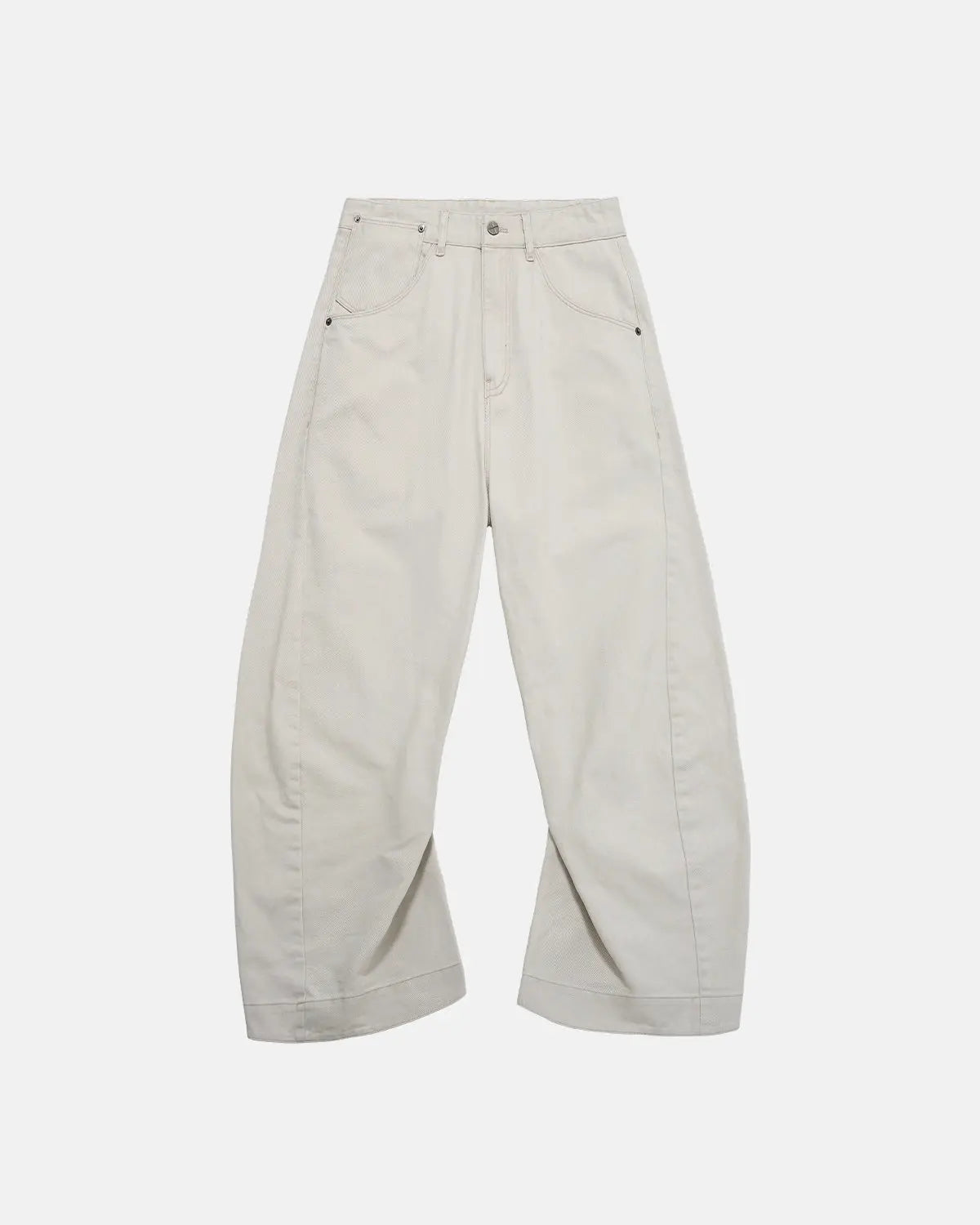 Inflation Stitching Flare Baggy Jeans with prominent stitching details, relaxed fit, and streetwear style.