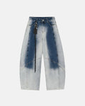 Inflation Monkey Wash Baggy Barrel Jeans with relaxed fit, denim fabric, and stylish distressed details.