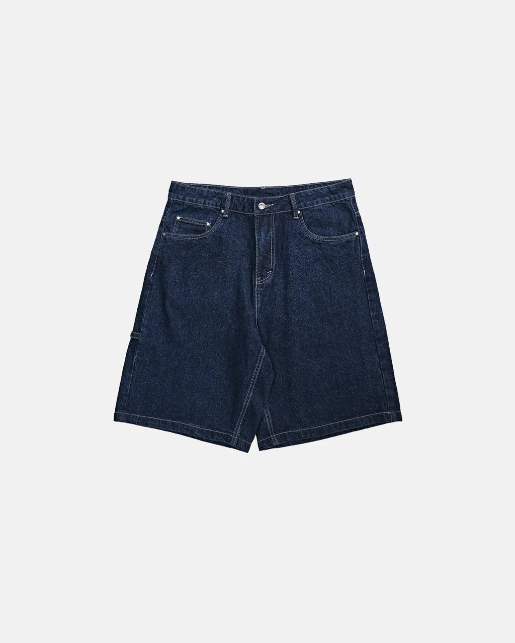 INFLATION Vintage Straight Washed Jorts, casual denim pants with a distressed finish, feature a relaxed fit and classic jean styling.