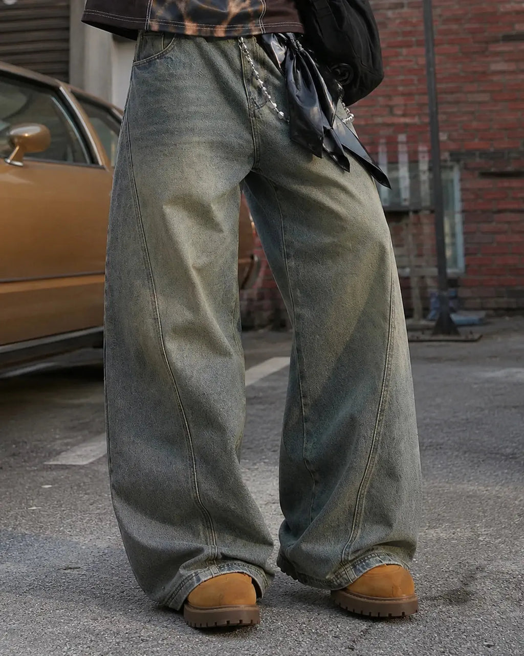 Inflation Super Barrel Baggy Jeans, stylish streetwear pants with a relaxed, oversized fit in denim fabric.