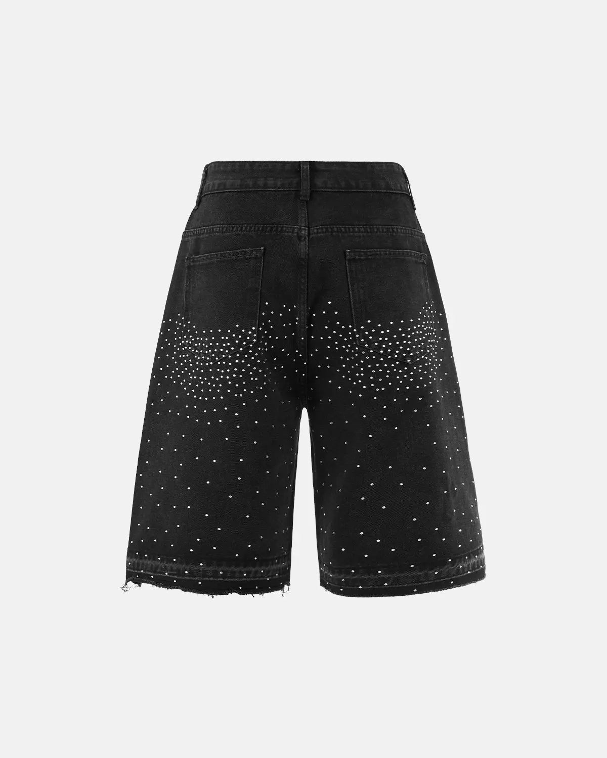 Inflation brand rhinestone straight leg jorts, stylish denim pants with sparkling rhinestone details and a casual fit.