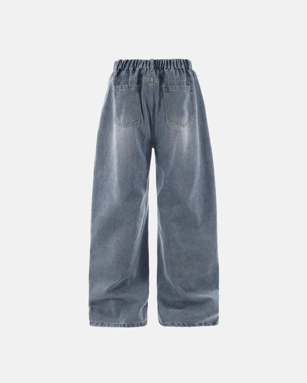Acid wash detachable bandana baggy jeans by INFLATION featuring a relaxed fit, distressed details, and a removable bandana accessory.