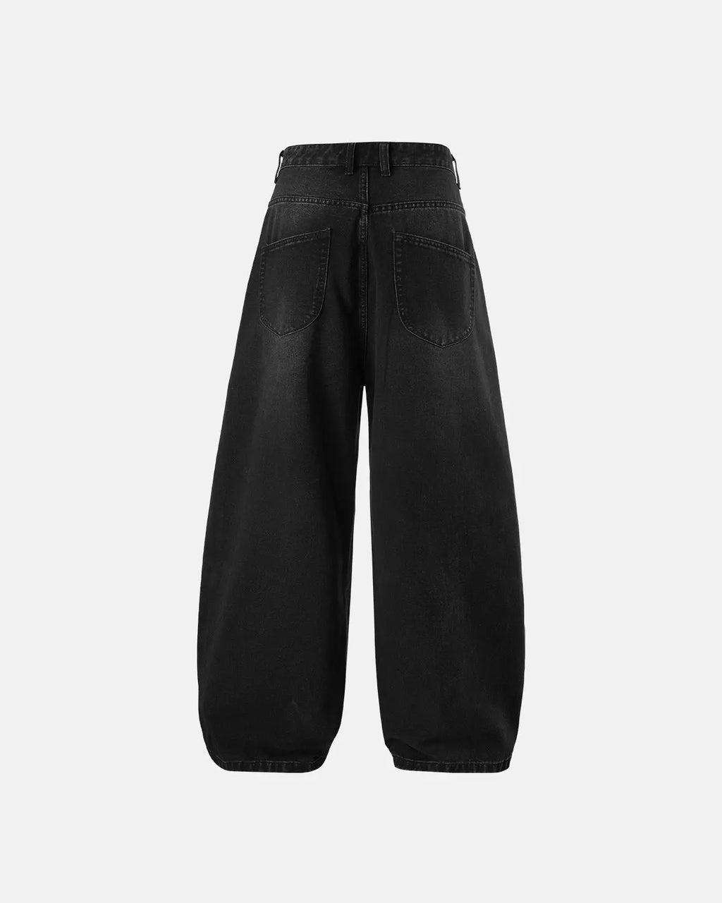 Acid washed super baggy jeans by INFLATION, featuring a relaxed fit and distressed detailing, styled as streetwear pants
