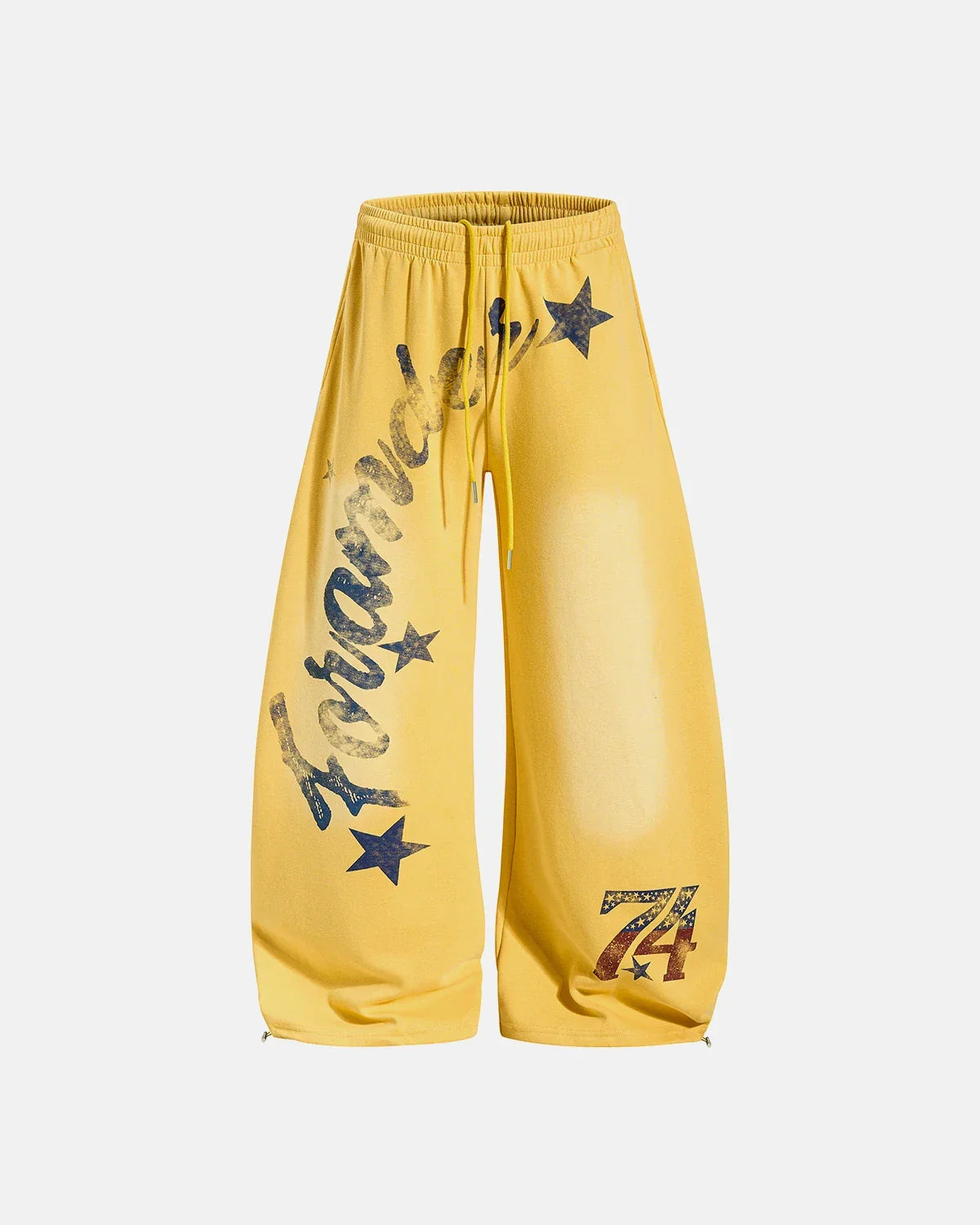 Inflation Streetwear star graphic barrel sweatpants featuring bold star print and relaxed fit, made for comfortable street style.