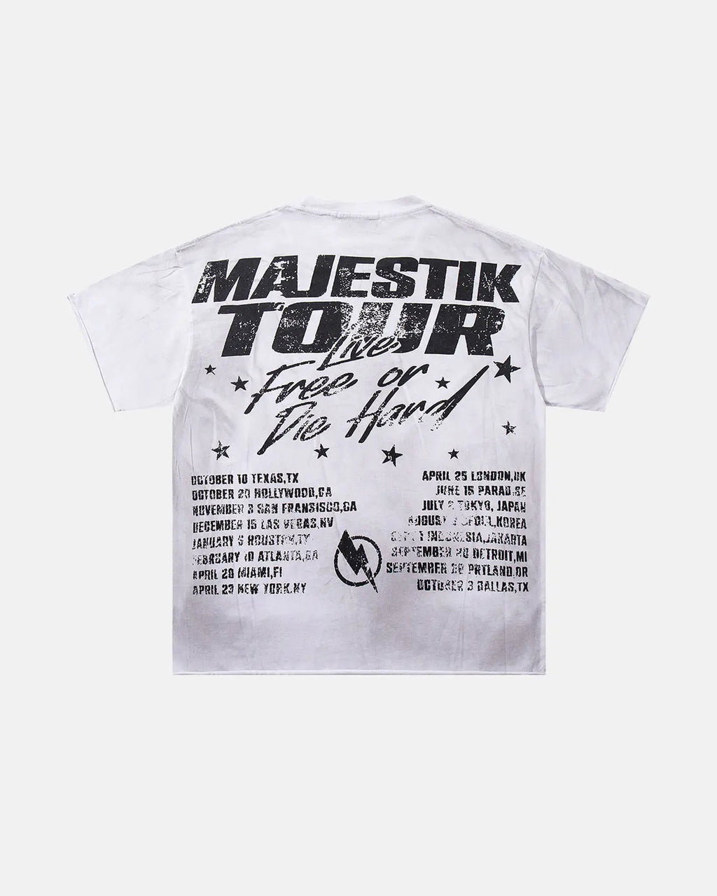 Inflation Streetwear Rhinestone Washed Graphic T-Shirt featuring bold printed design on soft fabric, casual streetwear style.