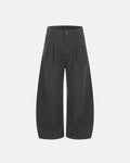 Inflation Pinstripe Pleated Barrel Pants showing tailored fit, high waist, and pinstripe design on lightweight fabric.