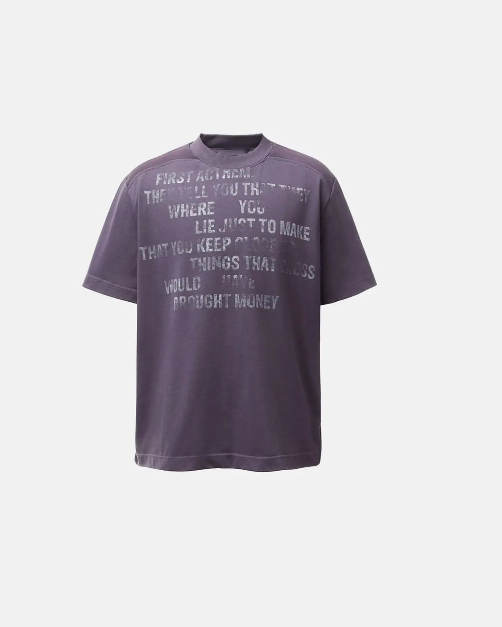 Inflation Streetwear mock neck distressed graphic T-shirt with bold print and casual fit, showcasing the trendy streetwear style.