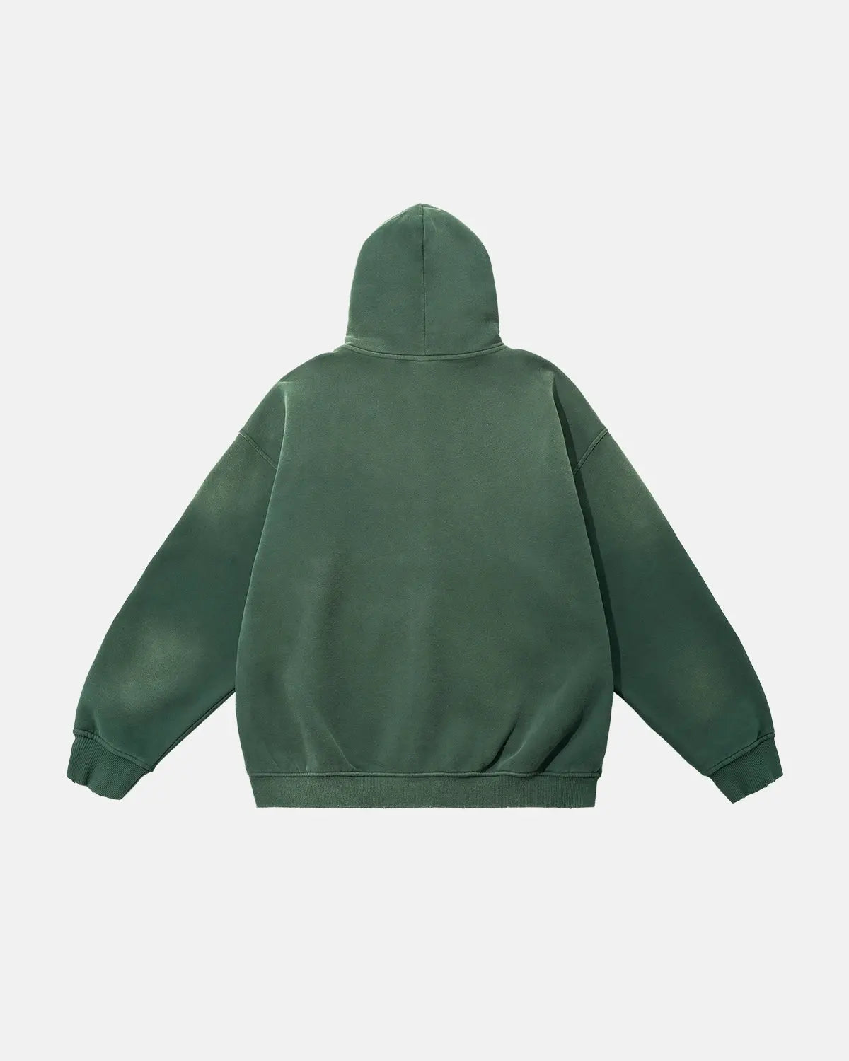 Green Monkey Wash Zip Up Hoodie by INFLATION, featuring a vibrant green color and streetwear style, with a front zipper and hoodie detail.