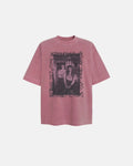 Vintage graphic washed oversized T-shirt by INFLATION, featuring bold streetwear style with a faded, distressed print.