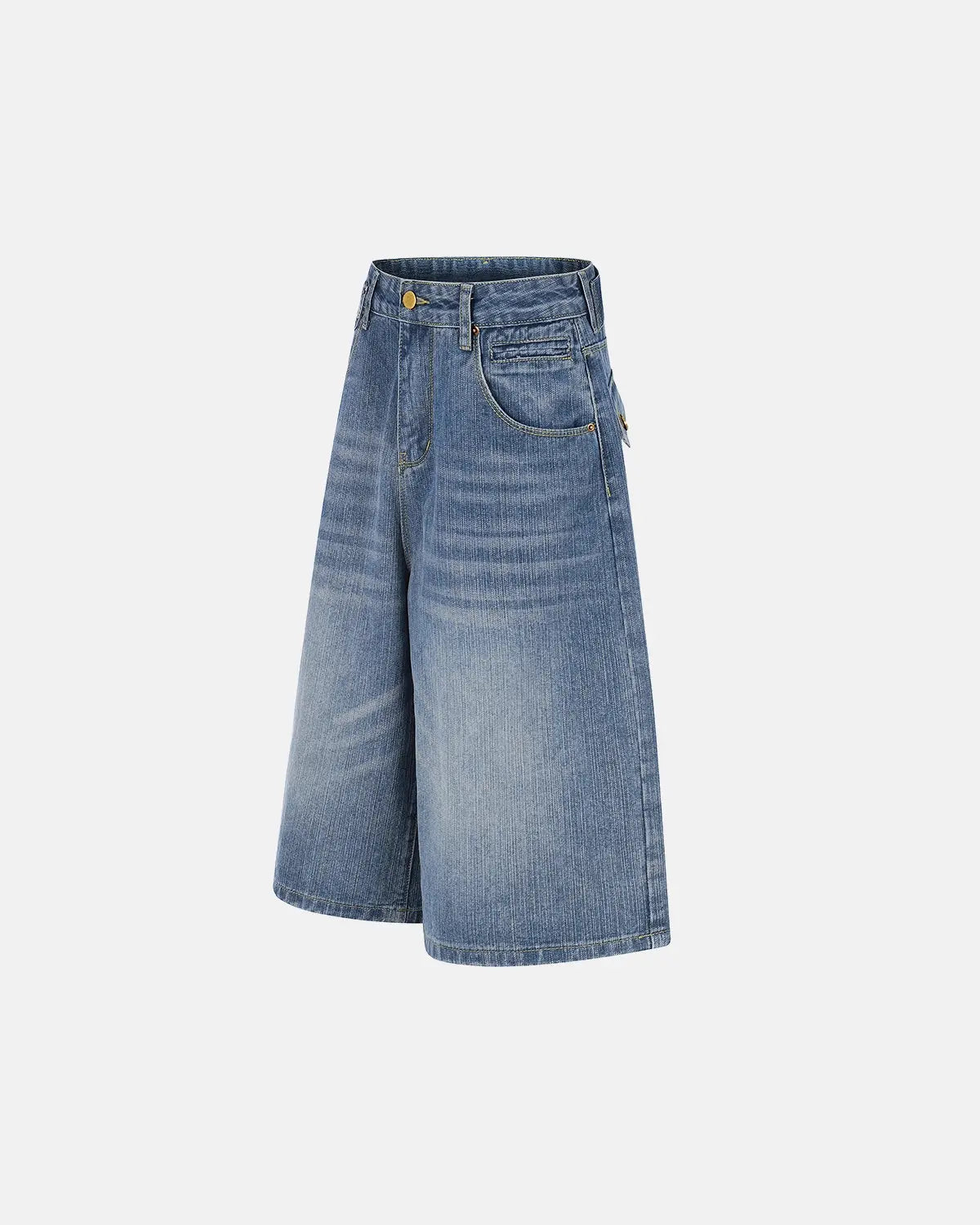 Inflation brand bamboo weave long jorts with cinch back, casual streetwear pants featuring a relaxed fit and natural bamboo texture.