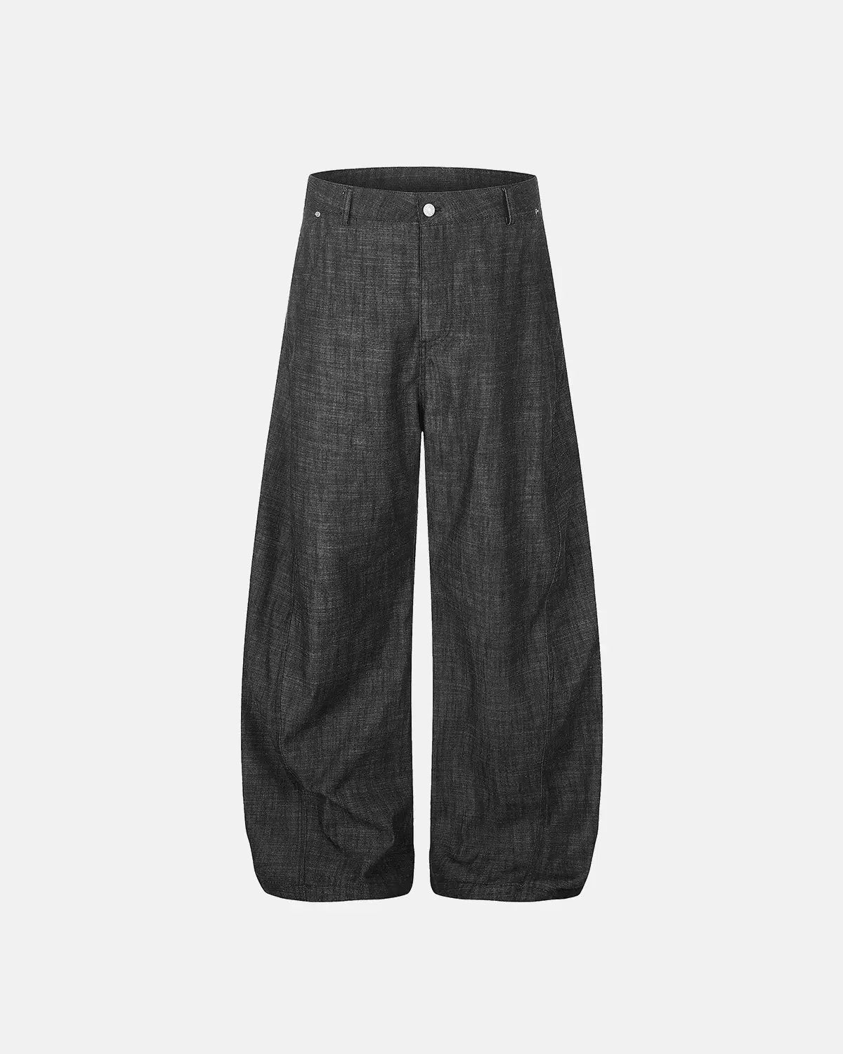 Lightweight raw barrel jeans by INFLATION, featuring a relaxed fit with raw denim texture and stylish streetwear design.