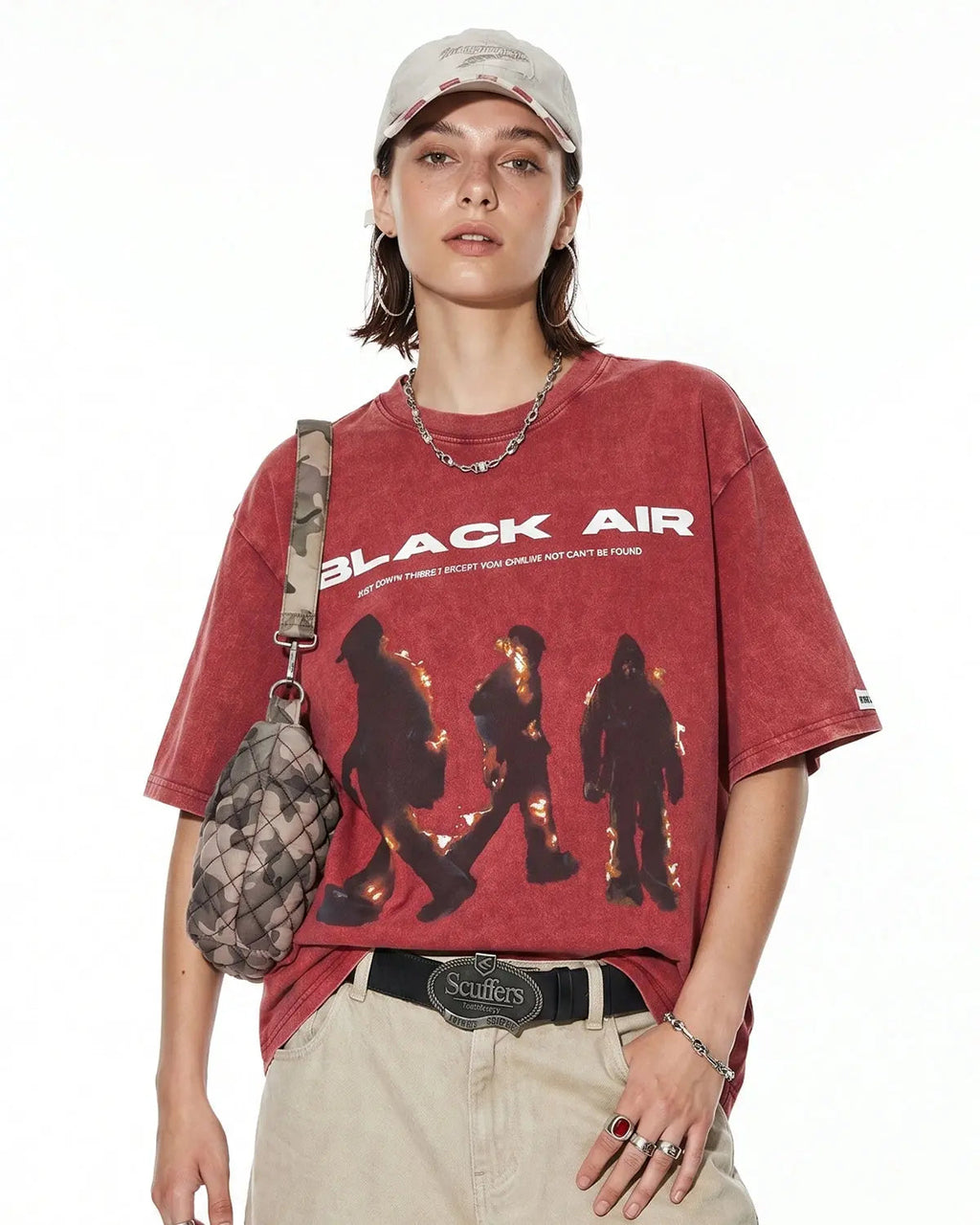 Washed graphic oversized T-shirt by Inflation Streetwear featuring a bold print on soft, distressed fabric for a casual street style look.