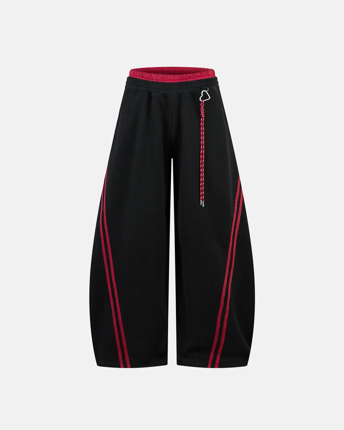 Grey striped baggy sweatpants from Inflation Streetwear with relaxed fit and comfortable waistband.