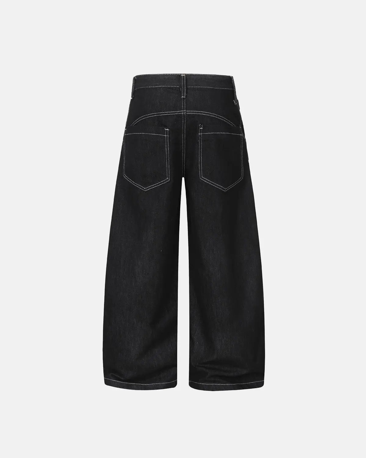 Raw metal clasp baggy jeans by Inflation Streetwear, featuring loose fit and distressed denim with metal hardware details.