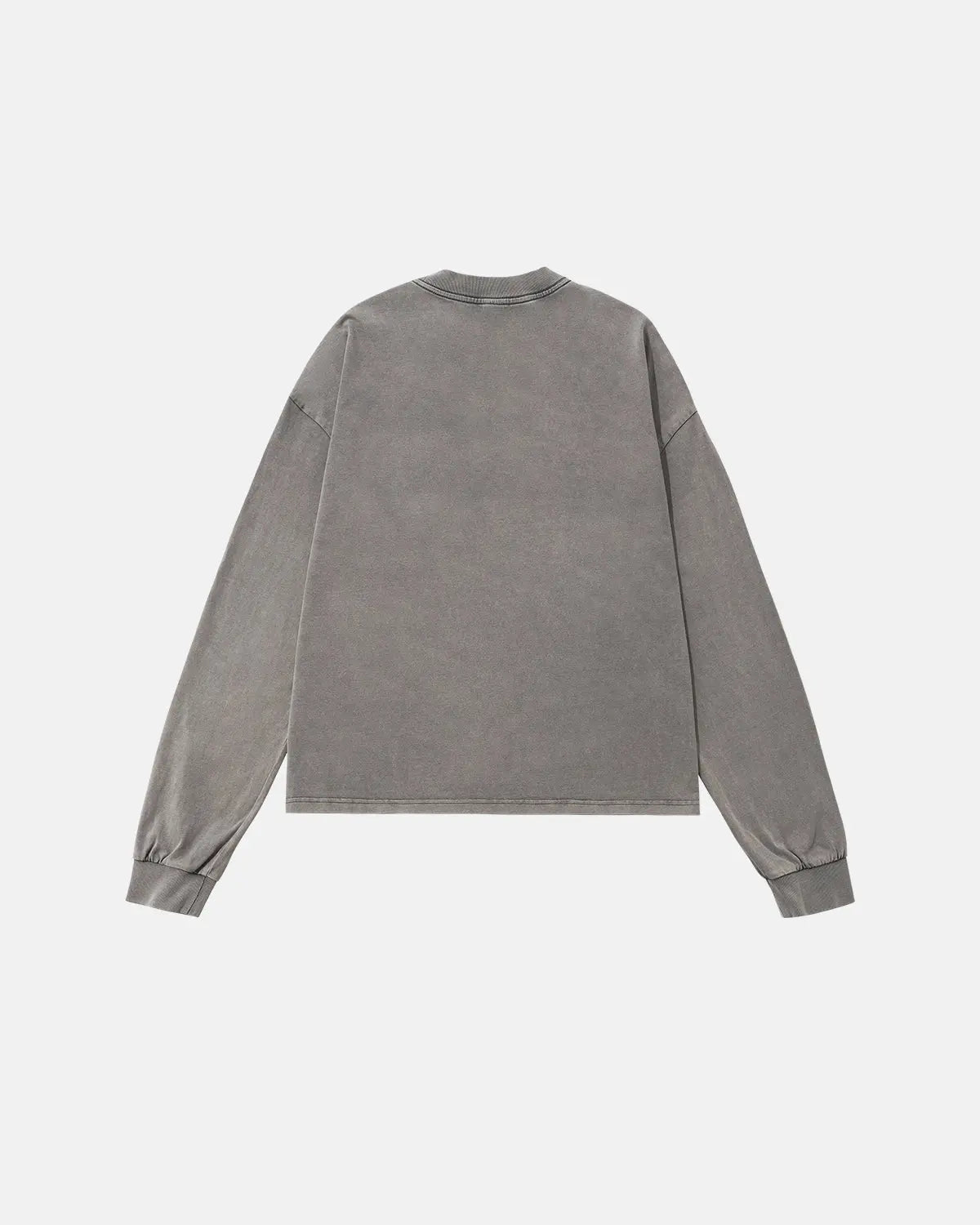 Inflation Brand Washed Long Sleeve T-shirt in neutral color, casual streetwear with soft fabric and relaxed fit.