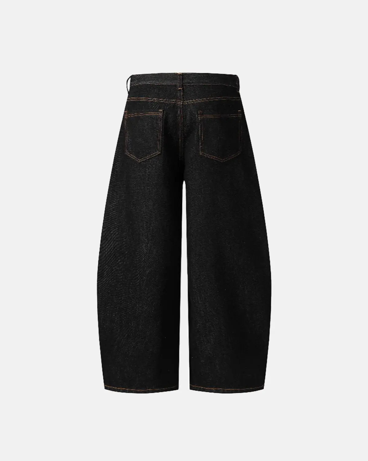 Inflation Streetwear Pocket Embroidery Raw Barrel Jeans displayed with detailed stitching and distressed denim style.