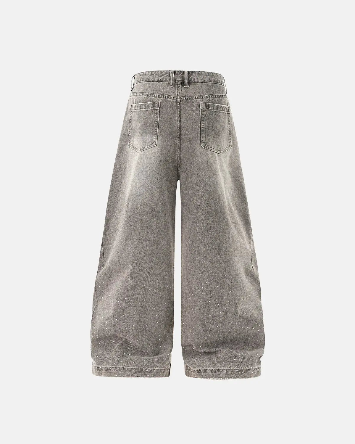 Rhinestone washed barrel jeans by INFLATION, stylish streetwear pants with rhinestone accents and a relaxed fit.