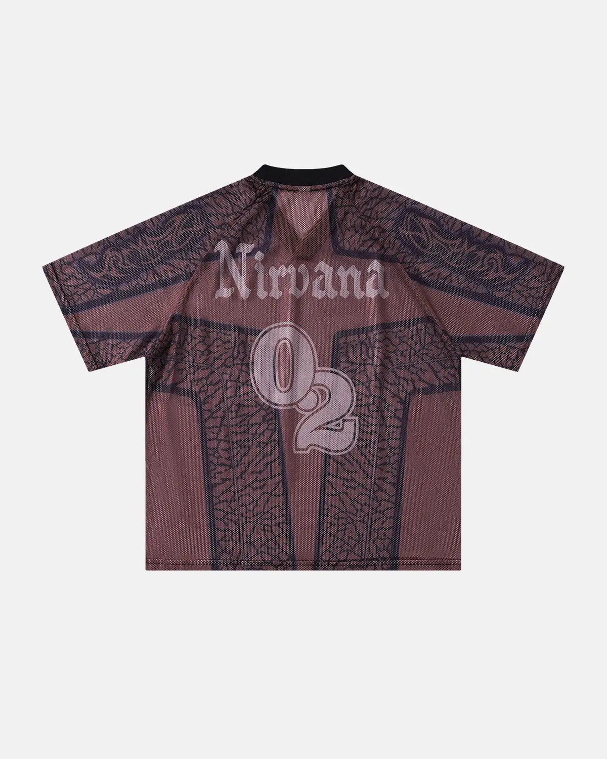 Inflation Streetwear tribal pattern mesh jersey t-shirt with bold tribal designs and breathable mesh fabric.