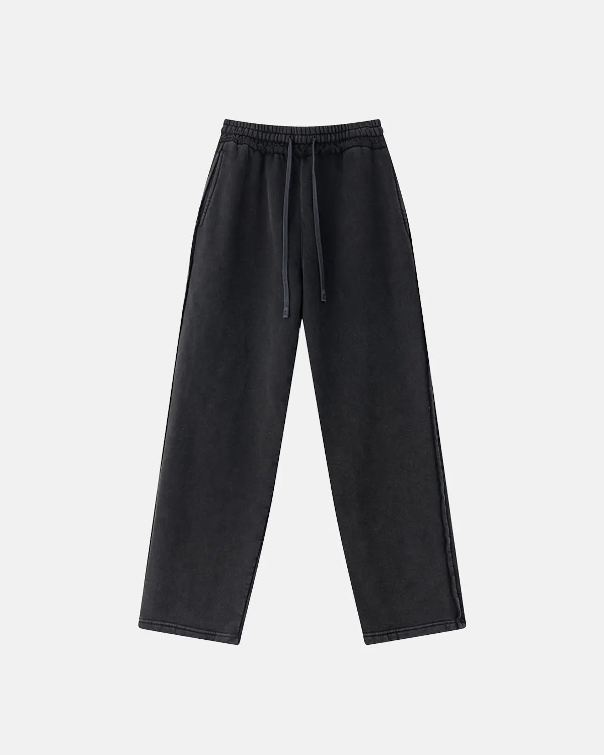 Inflation Wash Patchwork Straight Leg Sweatpants made of soft fabric, featuring a relaxed fit and patchwork design for streetwear style.