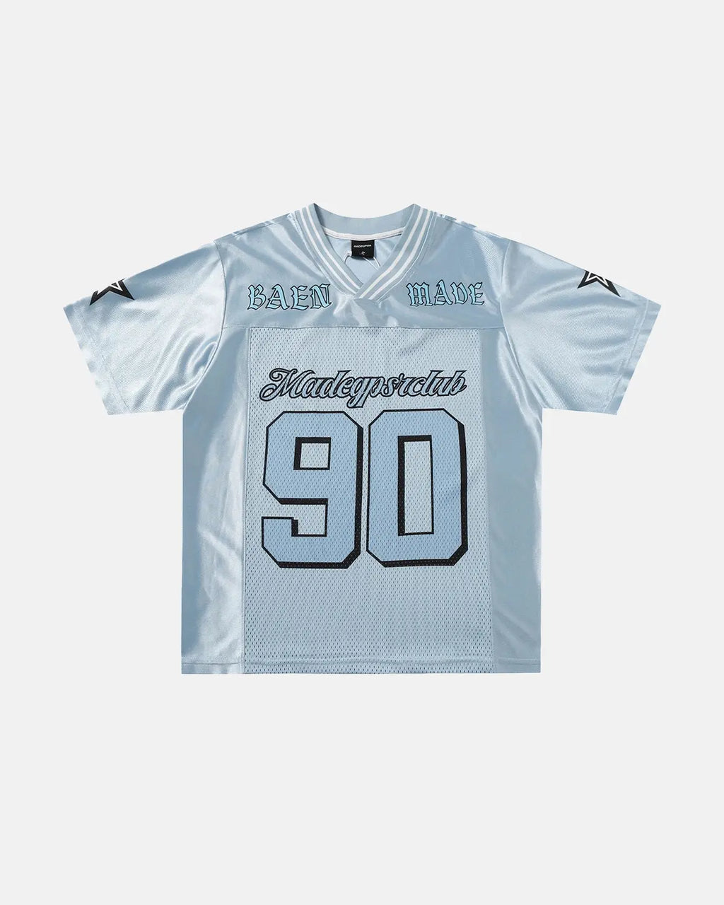 Inflation Streetwear mesh patchwork oversized jersey in black and white with a relaxed fit and bold design.
